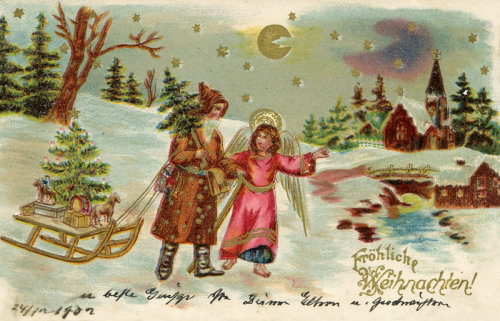 Nostalgische Weihnachtskarten können als Reprints erworben werden (Foto: Museum und Forum Schloss Homburg). 