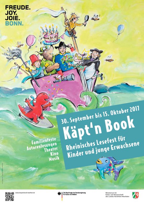 Käpt‘n Book: Rheinisches Lesefest für Kinder und junge Erwachsene vom 30. September bis 15. Oktober 2017