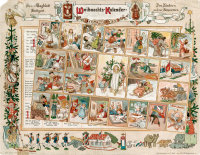 Gerhard Lang/Richard Ernst Kepler: Weihnachts-Kalender [Im Lande des Christkinds]; Beilage der Zeitung „Neues Tagblatt“ Stuttgart, Verlag Friedrich Reichhold, München, 1904; Foto: © Staatliche Museen zu Berlin, Museum Europäischer Kulturen / Ute Franz-Scarciglia