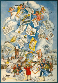 Elisabeth Lörcher: Lied-Kalender für die Adventszeit, Richard Sellmer Verlag, Stuttgart, 1947; Foto: © Staatliche Museen zu Berlin, Museum Europäischer Kulturen / Ute Franz-Scarciglia 